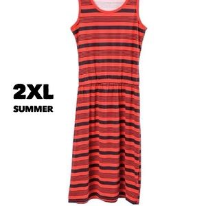 Red & Black Striped Summer Dress